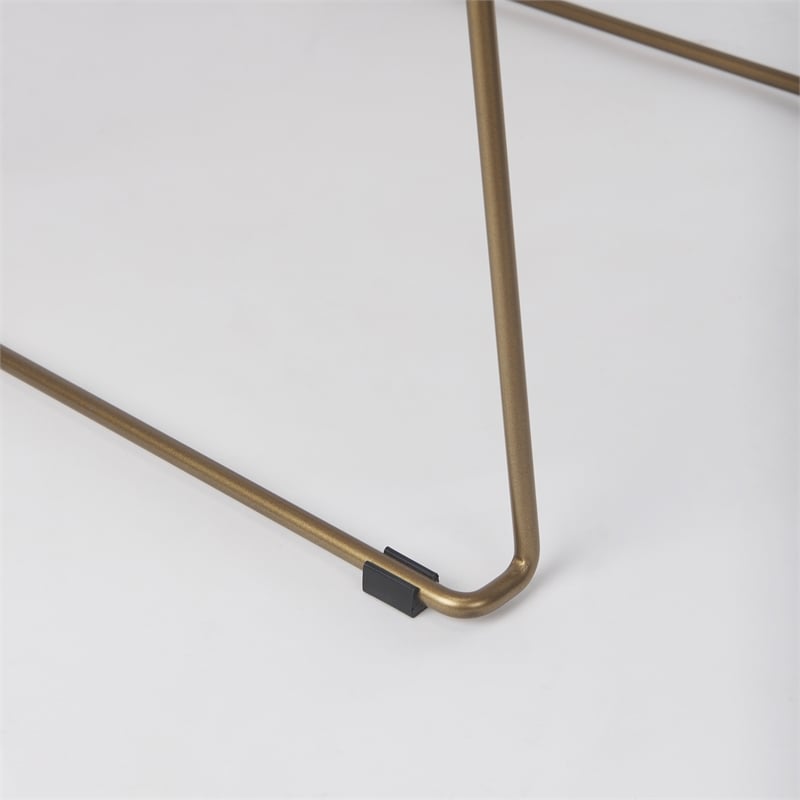 Mercana Sawyer Cream Fabric Wrap Gold Metal Frame Dining Chair