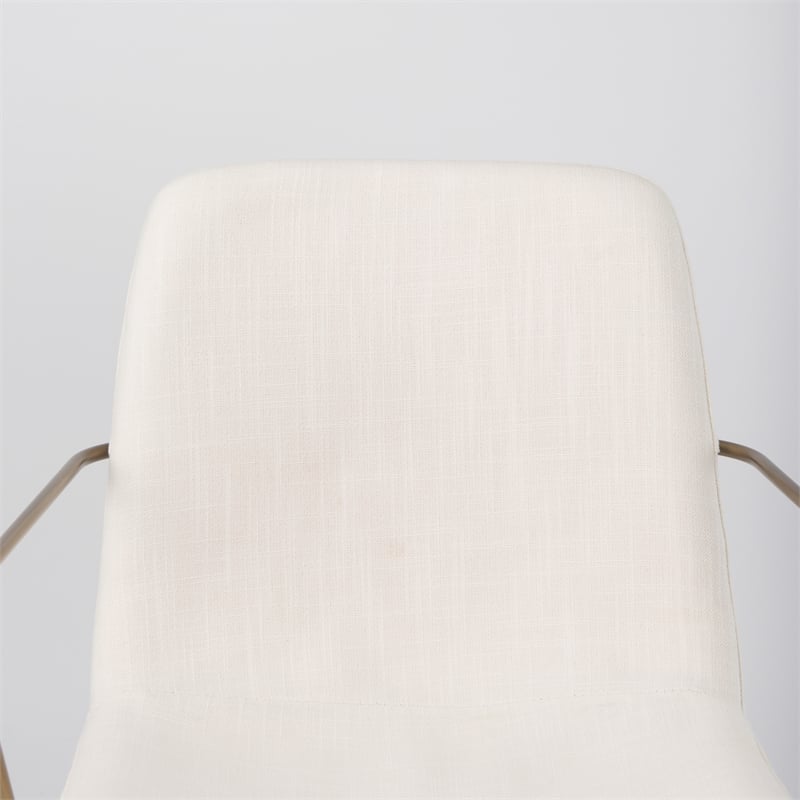 Mercana Sawyer Cream Fabric Wrap Gold Metal Frame Dining Chair