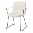 Mercana Sawyer Cream Fabric Wrap Gold Metal Frame Dining Chair