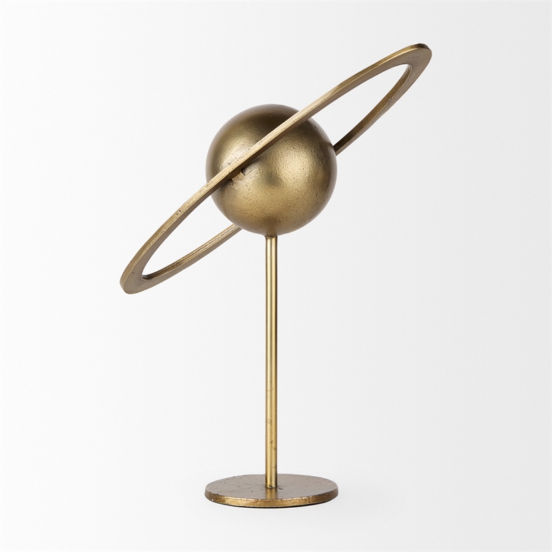 Mercana Atlas 15.0L X 7.0W X 16.0H Gold Metal Solar System Ornament