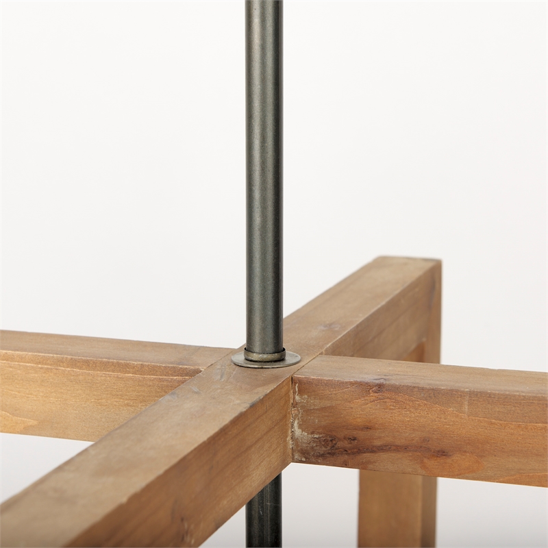 Mercana Kiley Warm Wood Basket Lantern Pendant Light Brown