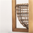 Mercana Kiley Warm Wood Basket Lantern Pendant Light Brown