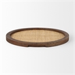 Mercana Silas Cane And Medium Brown Wood Round Tray