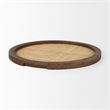 Mercana Silas Cane And Medium Brown Wood Round Tray