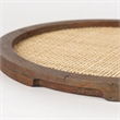 Mercana Silas Cane And Medium Brown Wood Round Tray