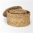 Mercana Kea Set Of 3 Nesting Water Hyacinth Boxes With Lids in Brown