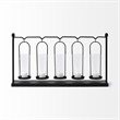 Mercana Erlen Matte Black Metal Hanging Votive Five Candle Table Candle Holder