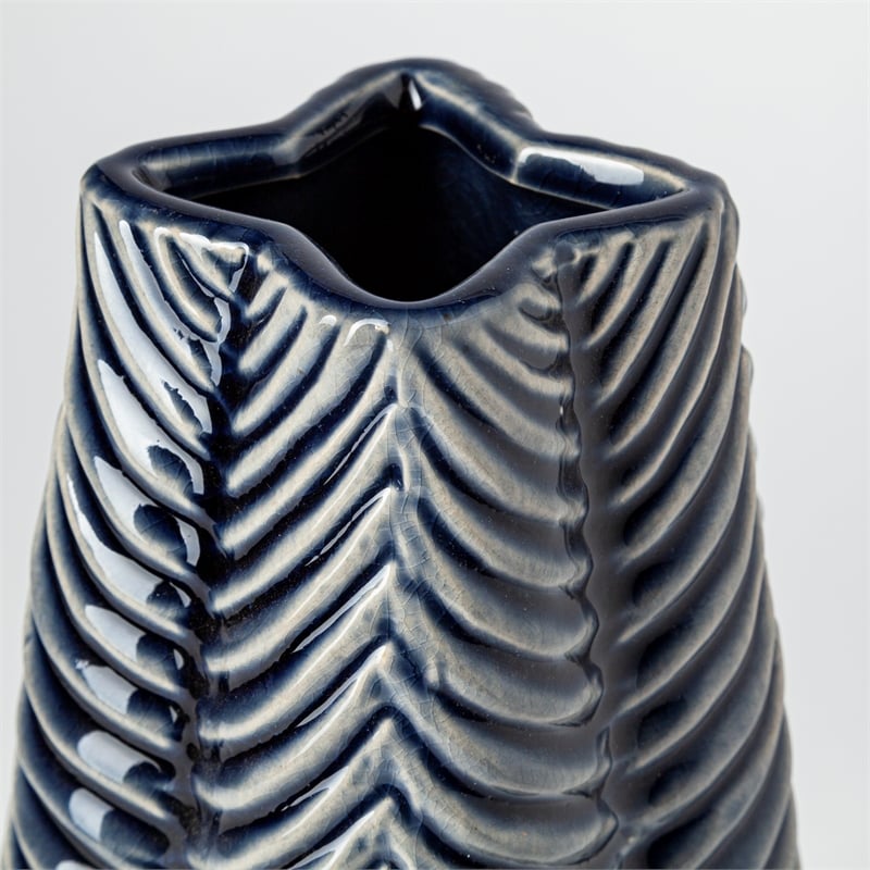 Mercana Bashir Ii Large Dark Navy Gloss Ceramic Vase