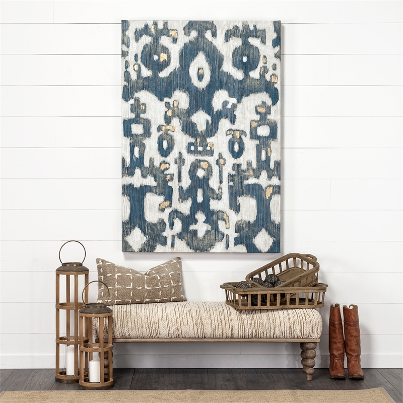 Mercana Louis Set Of 2 Natural Wood Slated Nesting Trays in Brown