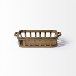 Mercana Louis Set Of 2 Natural Wood Slated Nesting Trays in Brown