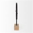 Mercana Oris Black Metal/Wood Open Frame Table Clock in Black