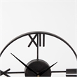 Mercana Oris Black Metal/Wood Open Frame Table Clock in Black