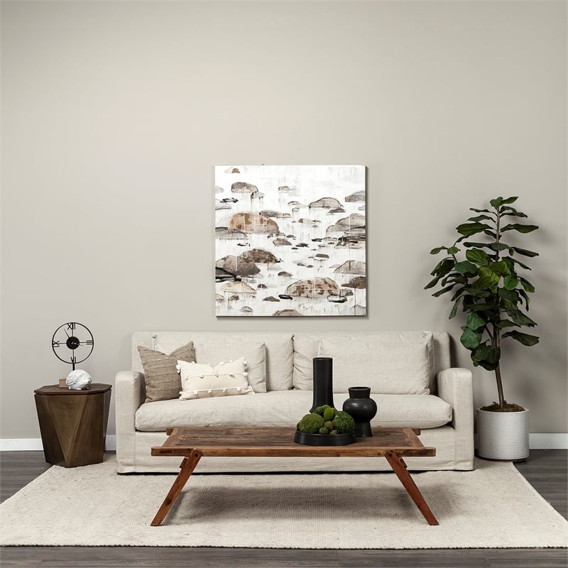 Mercana Oris Black Metal/Wood Open Frame Table Clock in Black