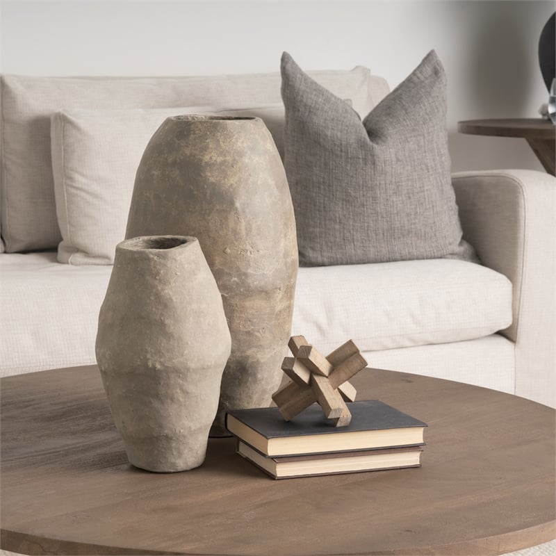 Mercana Vega Ii Large 7L X 7W Natural Wood Jack Object in Brown