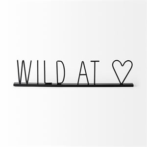Mercana Wild At Heart 24L X 1W Black Metal Sign