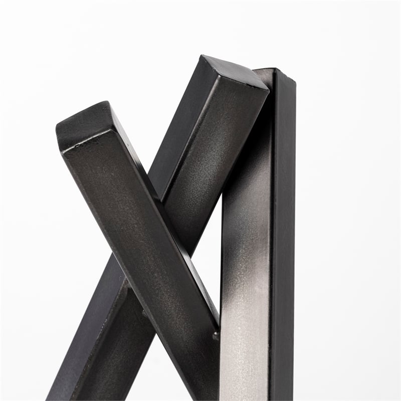 Mercana Bastian Large 9L X 8W Black Metal Abstract Object in Dark Gray