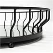 Mercana Helena 20L X 20W Black Metal Mirrored Bottom Round Serving Tray