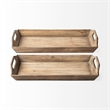 Mercana Tawny (Set Of 2) Natural Wooden Trays in Brown
