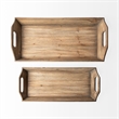 Mercana Tawny (Set Of 2) Natural Wooden Trays in Brown