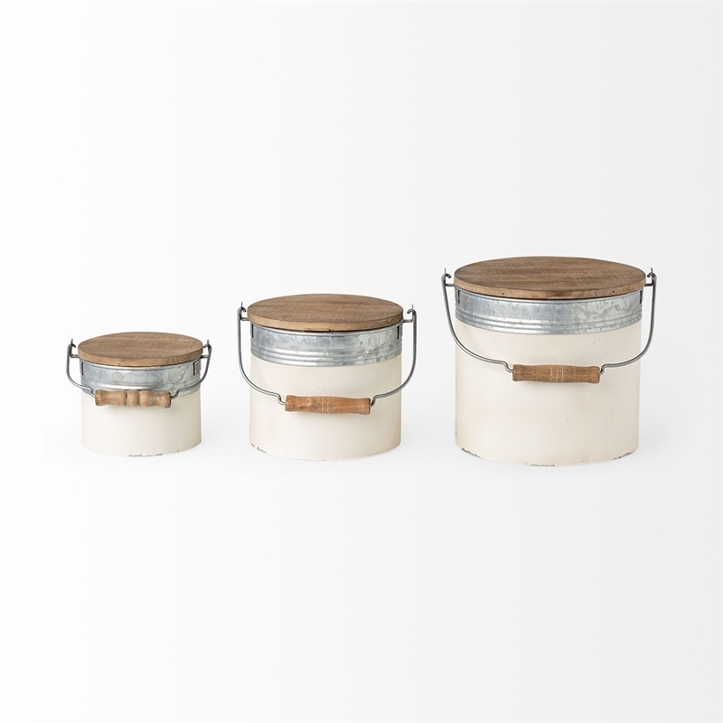 Mercana Alani (Set Of 3) White Metal Storage Boxes