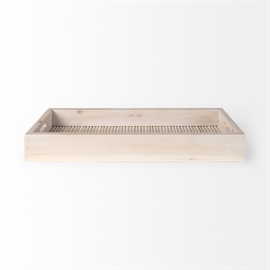 Mercana Horatio 28L X 12W Natural Wood Rectangular Serving Tray in Brown