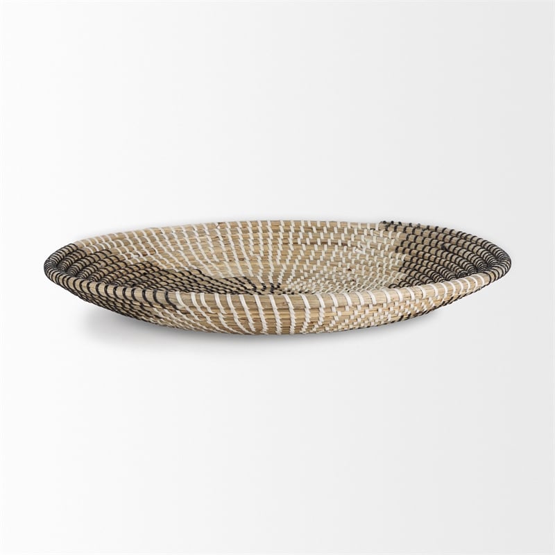 Mercana Luna Large Light Brown Seagrass Round Wall Hanging Plate