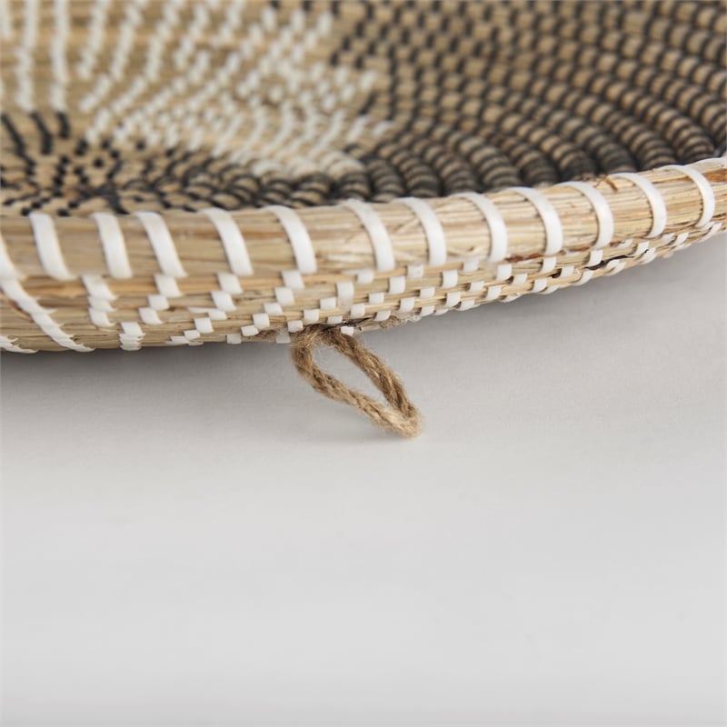 Mercana Luna Large Light Brown Seagrass Round Wall Hanging Plate