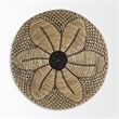 Mercana Mekhi Light Brown Seagrass W/Black String Round Wall Hanging Plate
