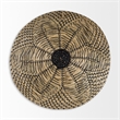 Mercana Mekhi Light Brown Seagrass W/Black String Round Wall Hanging Plate