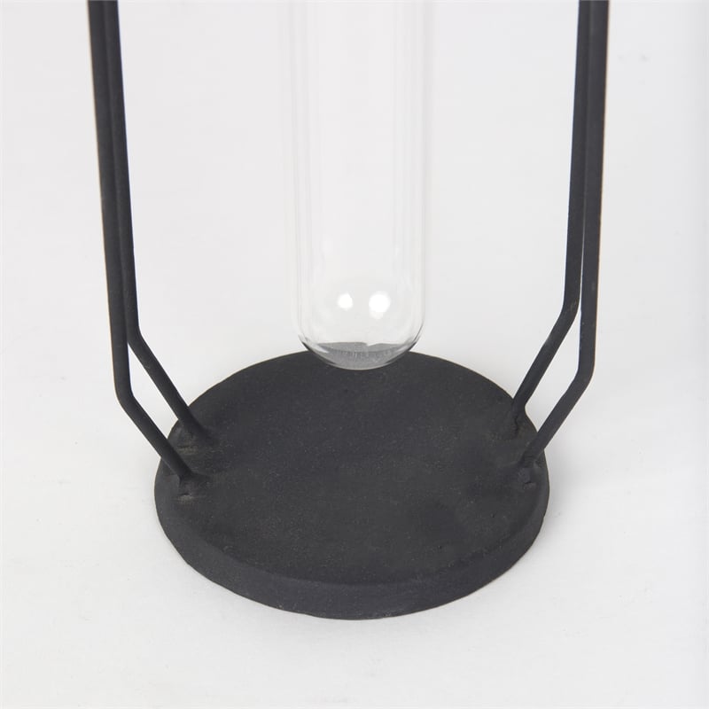 Mercana Aria 4.3L X 3.9W X 9.6H Metal And Glass Decorative Accent in Black