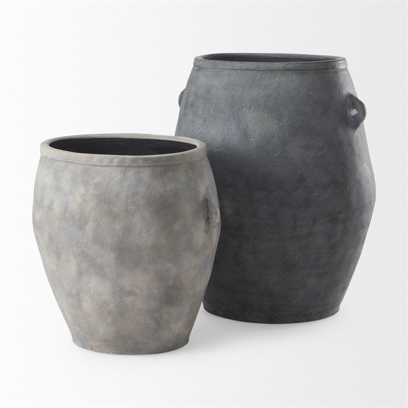 Mercana Zuma 27.2L X 18.1W X 24.4H Light Gray Ceramic Floor Vase