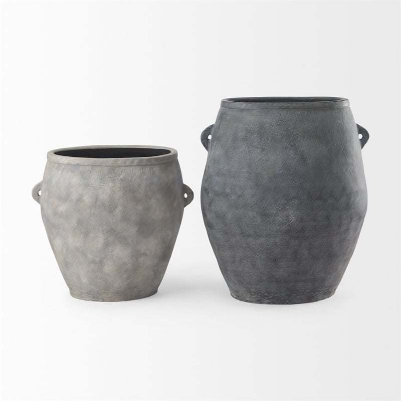 Mercana Zuma 27.2L X 18.1W X 24.4H Light Gray Ceramic Floor Vase