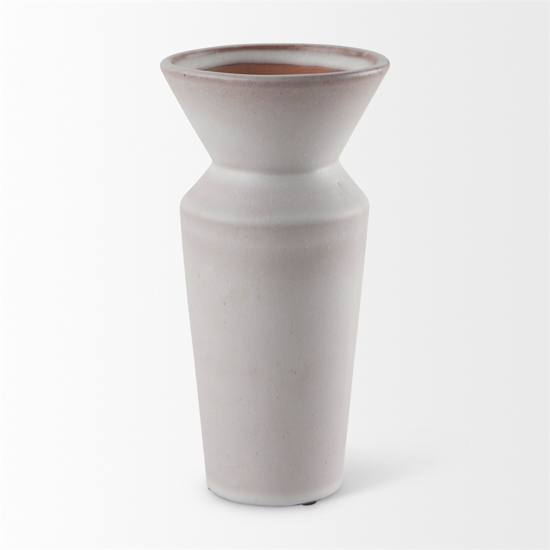 Mercana Esme 4.5L X 4.5W X 10.4H Whitewashed Ceramic Vase