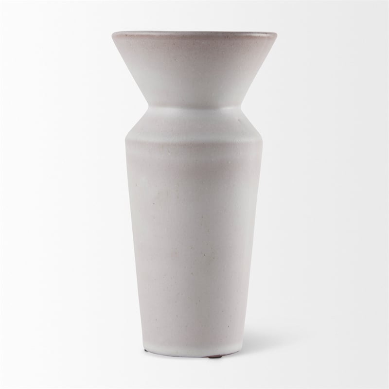 Mercana Esme 4.5L X 4.5W X 10.4H Whitewashed Ceramic Vase