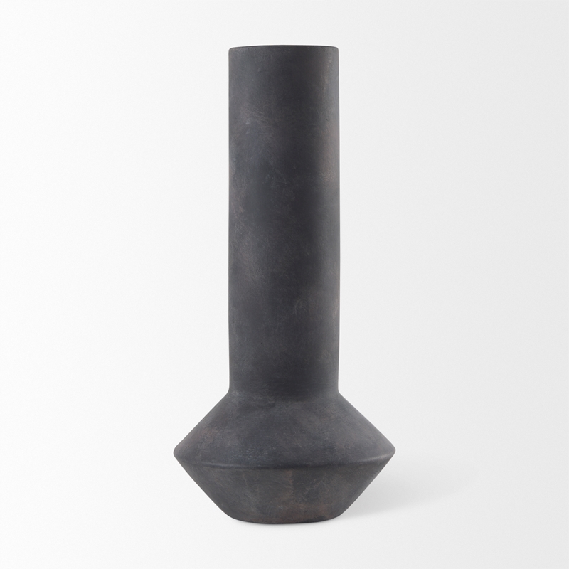 Mercana Esme 7.1L X 7.1W X 15.0H Dark Gray Ceramic Vase