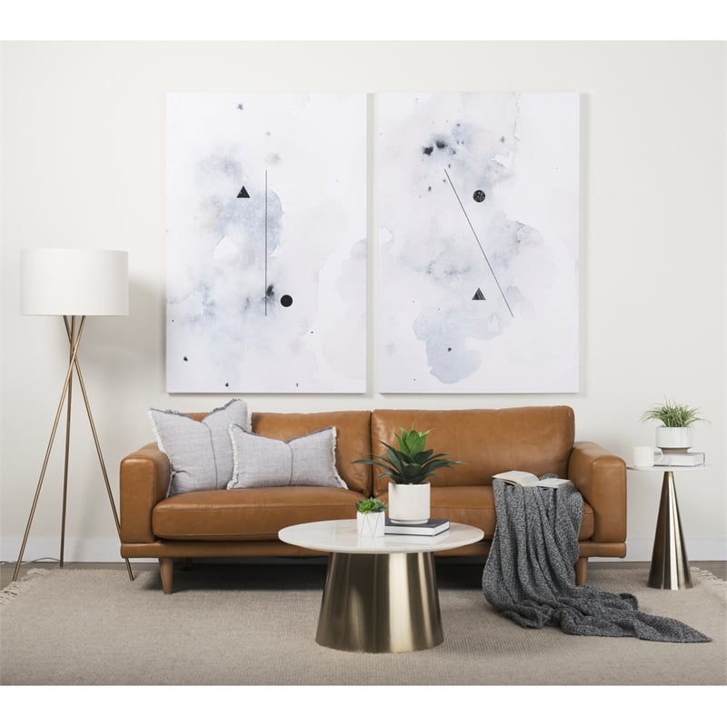 Mercana Ambrose 20.0L X 20.0W X 61.8H Gold Metal W/Cream Fabric Shade Floor Lamp