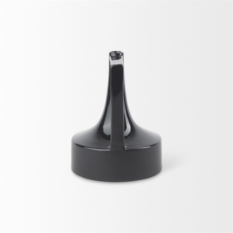 Mercana Burton 8.3H Small Glossy And Matte Black Ceramic Jug Vase