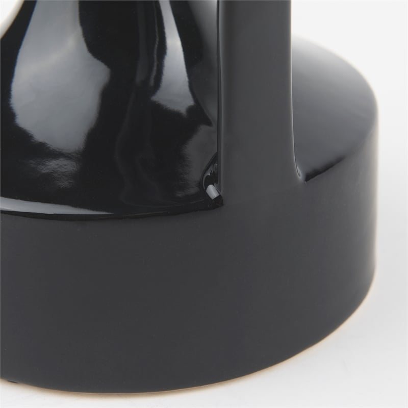 Mercana Burton 8.3H Small Glossy And Matte Black Ceramic Jug Vase