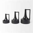Mercana Burton 11.6H Medium Glossy And Matte Black Ceramic Jug Vase