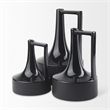 Mercana Burton 11.6H Medium Glossy And Matte Black Ceramic Jug Vase