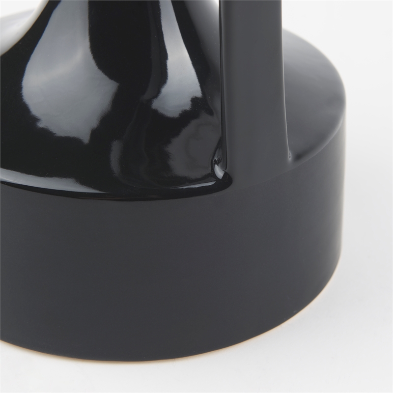 Mercana Burton 11.6H Medium Glossy And Matte Black Ceramic Jug Vase