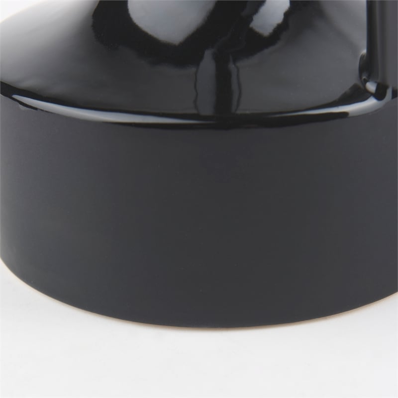 Mercana Burton 11.6H Medium Glossy And Matte Black Ceramic Jug Vase