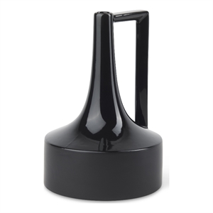 Mercana Burton 13.1H Large Glossy And Matte Black Ceramic Jug Vase