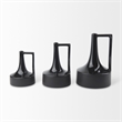 Mercana Burton 13.1H Large Glossy And Matte Black Ceramic Jug Vase