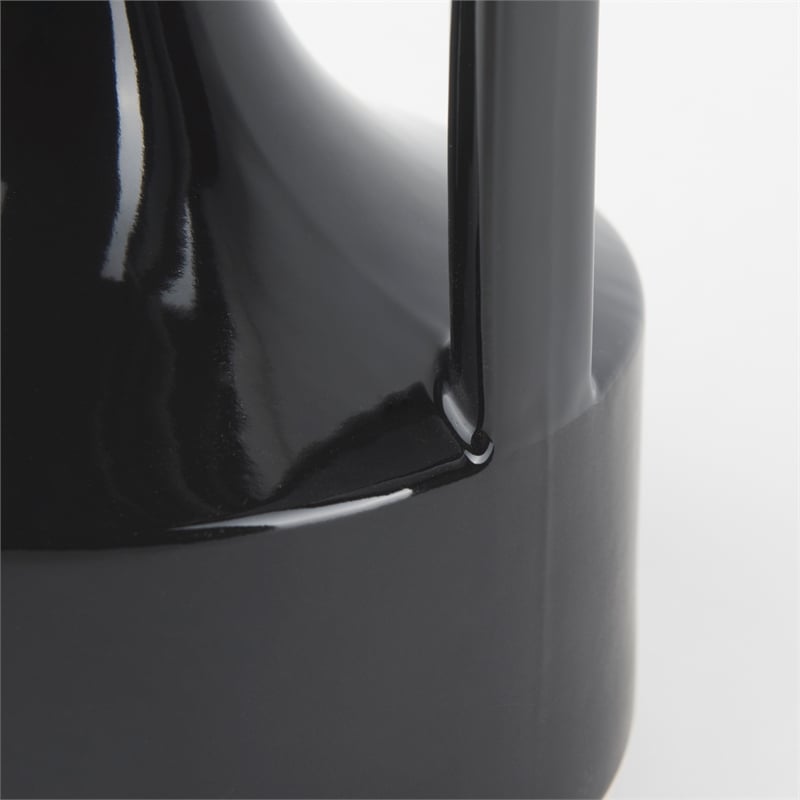 Mercana Burton 13.1H Large Glossy And Matte Black Ceramic Jug Vase