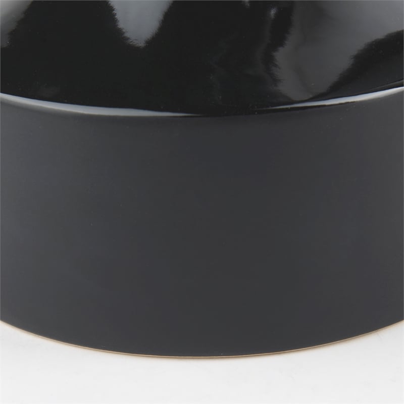 Mercana Burton 13.1H Large Glossy And Matte Black Ceramic Jug Vase