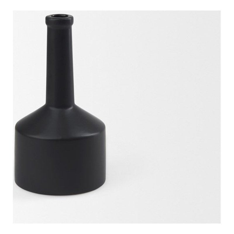 Mercana Burton 10.8H Small Matte Black Ceramic Jug Vase