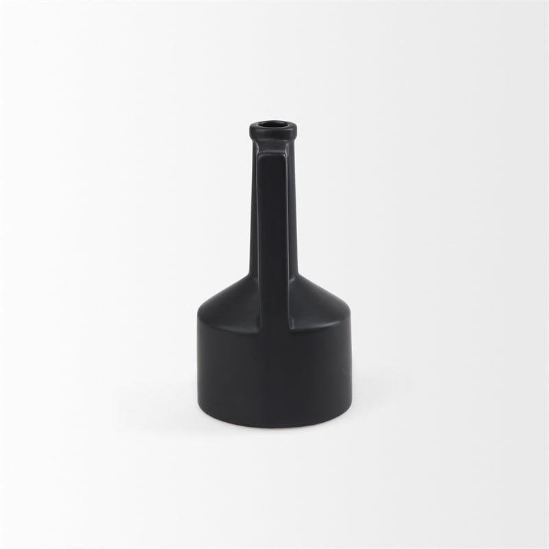 Mercana Burton 10.8H Small Matte Black Ceramic Jug Vase