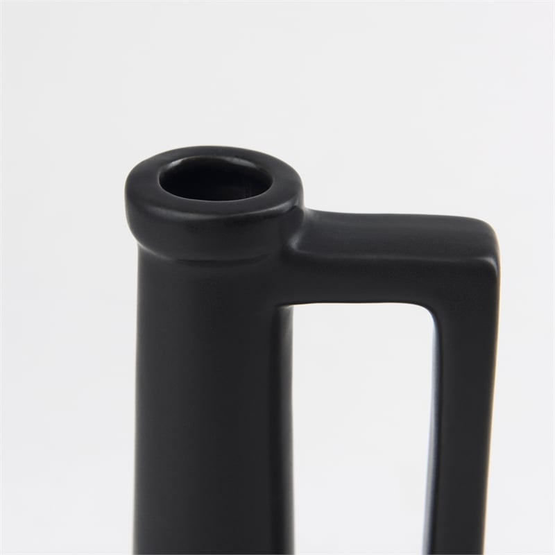 Mercana Burton 10.8H Small Matte Black Ceramic Jug Vase