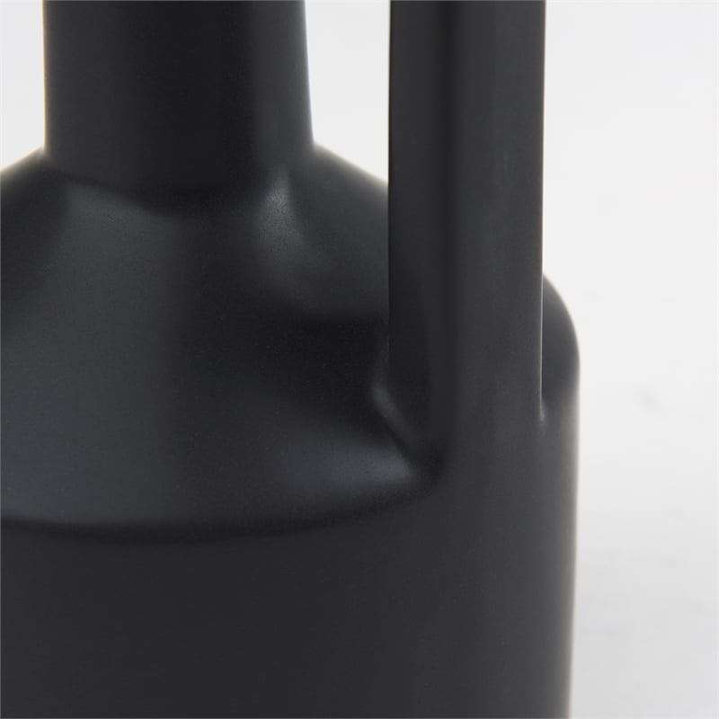 Mercana Burton 10.8H Small Matte Black Ceramic Jug Vase